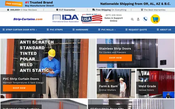 Strip Curtains Online (stripcurtainsonline.com), the store this review is about, scrolling